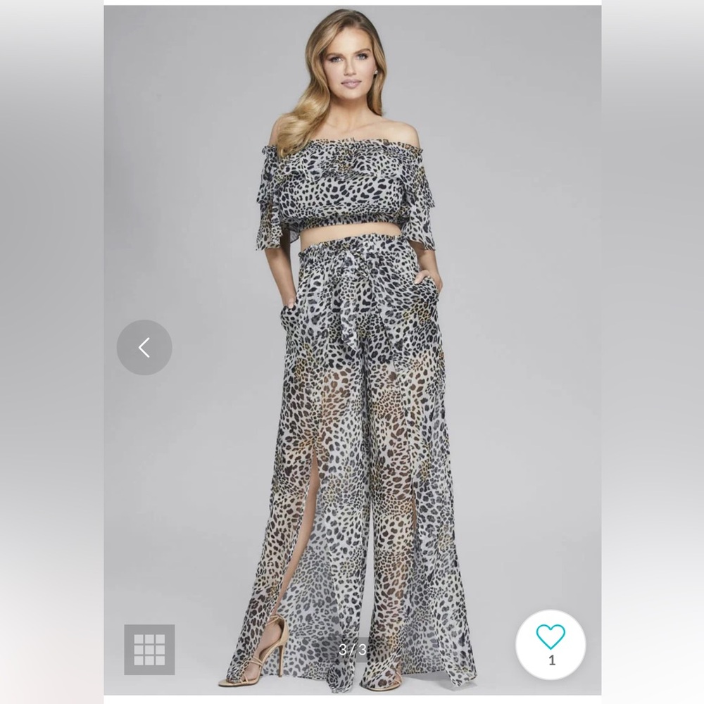 Marciano Leopard Print Sheer Pants - Size M